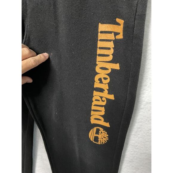 Timberland Pants Mens XL Black Fleece Joggers Sweatpants Spell Out Logo Graphic - Picture 2 of 7